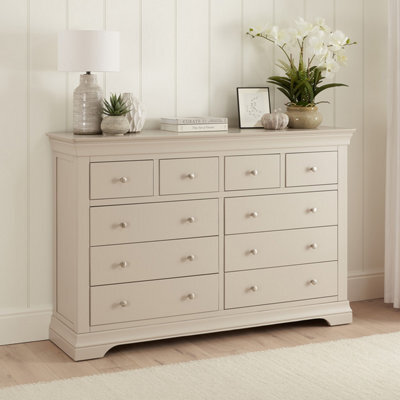Wilmslow Dove Grey Painted Extra Large Jumbo 10 Drawer Chest - image 1