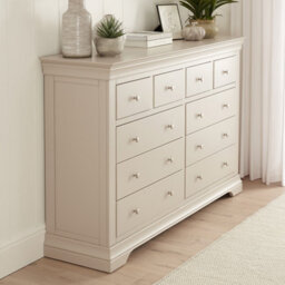 Wilmslow Dove Grey Painted Extra Large Jumbo 10 Drawer Chest - thumbnail 2