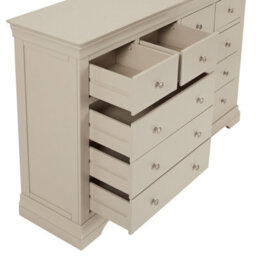 Wilmslow Dove Grey Painted Extra Large Jumbo 10 Drawer Chest - thumbnail 3
