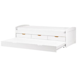 Beliani Trundle Bed Pine Wood Petiville 90 X 200 Cm (Eu Single) White - thumbnail 1