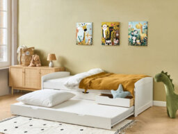 Beliani Trundle Bed Pine Wood Petiville 90 X 200 Cm (Eu Single) White - thumbnail 2