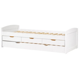 Beliani Trundle Bed Pine Wood Petiville 90 X 200 Cm (Eu Single) White - thumbnail 8