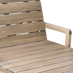 GoodHome Riveo Natural Wooden Sun Lounger - thumbnail 7