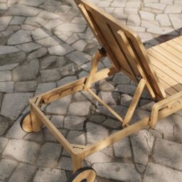 GoodHome Riveo Natural Wooden Sun Lounger - thumbnail 6