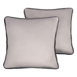 OHS 2 Pack Matte Velvet Piped Cushion Covers, Grey - 45 X 45Cm - thumbnail 1