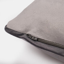 OHS 2 Pack Matte Velvet Piped Cushion Covers, Grey - 45 X 45Cm - thumbnail 6