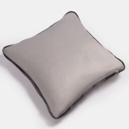 OHS 2 Pack Matte Velvet Piped Cushion Covers, Grey - 45 X 45Cm - thumbnail 4