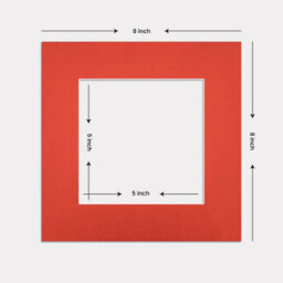 Ak Frames 8X8 Poppy Red Picture Mounts To Fit 5X5 Aperture Size - Mount Board Only (No Frame Included) - thumbnail 3