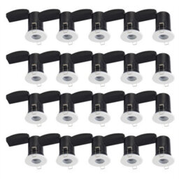 First Choice Lighting Set Of 20 - White Ip65 Bathroom Recessed Fire Rated Downlights - thumbnail 1