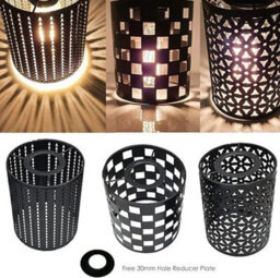 Metal Easy Fit Drum Cage Ceiling Light Shade Hollow Out Lamp Shade For Ceiling Pendant Light For Kitchen, Hall - thumbnail 7