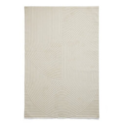Cream Optical 3D Washable Abstract Modern Dining Room Bedroom & Living Room Rug-120Cm X 170Cm - thumbnail 1