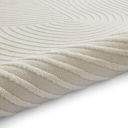 Cream Optical 3D Washable Abstract Modern Dining Room Bedroom & Living Room Rug-120Cm X 170Cm - thumbnail 7