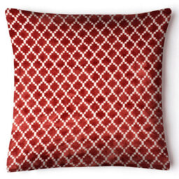 Intimates Chic Design Textured Velvet Cushion, Sofa Accent With Zip Closure - Red