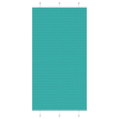 Berkfield Pleated Blind Petrol Green 105X200 Cm Fabric Width 104.4 Cm Polyester - image 1
