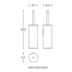 Cosmic Toilet Brush, Wall-Mounted, Matt Stainless Steel, Logic Collection - thumbnail 5