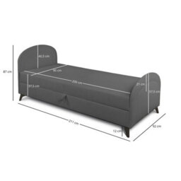 Heze Furniture Ping Day Bed Chaise Lounge With Storage - Charcoal (Mavel14) - thumbnail 8