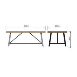 Fwstyle 2M Dining Table Solid Pine Modern Design - thumbnail 5