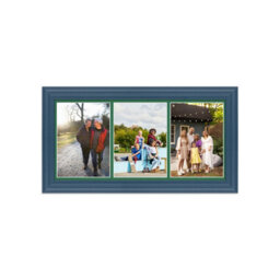 AK Frames 16X8 Navy Blue Classic Multi Photo Frame With Emerald Mount - Holds 3 Apertures (3X) 7X5 Photos - thumbnail 1