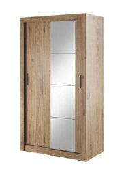 Arte Lux V Compact Oak Shetland Sliding Door Wardrobe (H2150mm W1200mm D600mm) With Customisable Interior - Ideal For Small Spaces - thumbnail 2