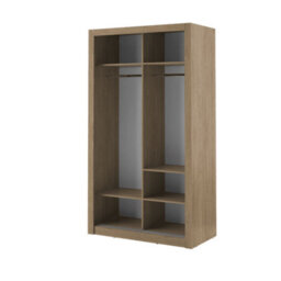 Arte Lux V Compact Oak Shetland Sliding Door Wardrobe (H2150mm W1200mm D600mm) With Customisable Interior - Ideal For Small Spaces - thumbnail 3