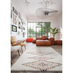 Melrose Noble Non Shedding Diamonds Design Living Natural Medium Area Rug 120/170Cm - thumbnail 3