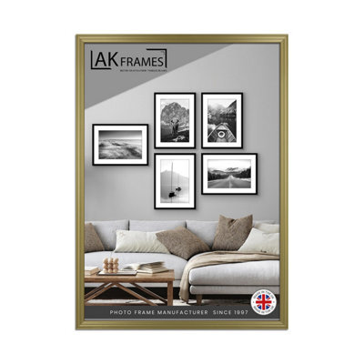 AK Frames A1 Classic Gold Modern Picture Frame - Poster Frame For Photos, Prints And Wall Art - Elegant Home Decor - image 1
