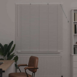 Berkfield Window Blind With Curtains Manual White Aluminium - thumbnail 3