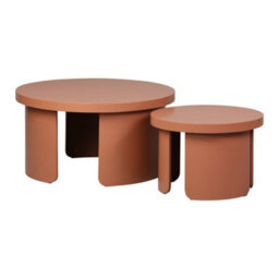 Sweeek - Set Of 2 Round Nesting Coffee Tables Terracotta - Luma - thumbnail 2