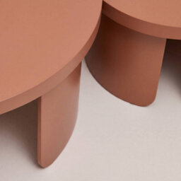 Sweeek - Set Of 2 Round Nesting Coffee Tables Terracotta - Luma - thumbnail 7