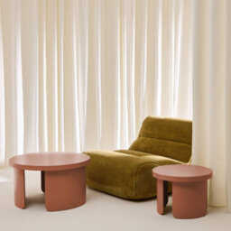Sweeek - Set Of 2 Round Nesting Coffee Tables Terracotta - Luma - thumbnail 6