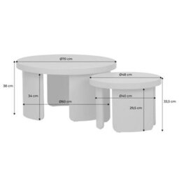 Sweeek - Set Of 2 Round Nesting Coffee Tables Terracotta - Luma - thumbnail 5