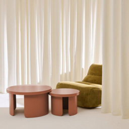 Sweeek - Set Of 2 Round Nesting Coffee Tables Terracotta - Luma - thumbnail 4