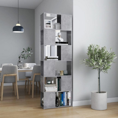Vidaxl Book Cabinet Room Divider Concrete Grey 60X24X186 Cm Engineered Wood Book Cabinet Room Dividers - image 1