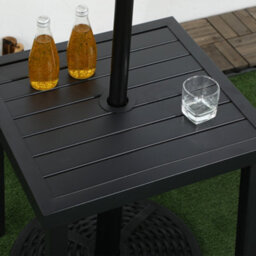 Outsunny Garden Side Table Coffee Table With Umbrella Hole For Patio Balcony - thumbnail 9