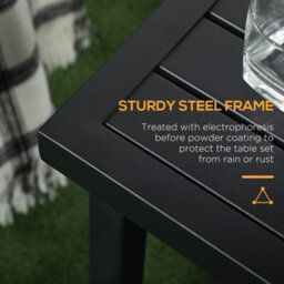 Outsunny Garden Side Table Coffee Table With Umbrella Hole For Patio Balcony - thumbnail 5