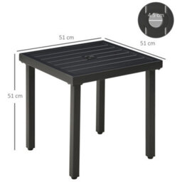 Outsunny Garden Side Table Coffee Table With Umbrella Hole For Patio Balcony - thumbnail 3