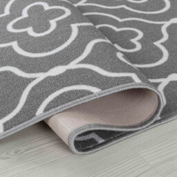 Machine Washable Quatrefoil Design Anti Slip Doormats Grey 80X300 Cm - thumbnail 2