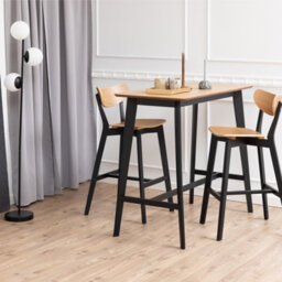 Furniture To Go Roxby Bar Stool, Black And Oak Set Of 2 - thumbnail 4
