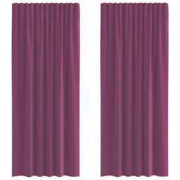 Berkfield Voile Curtains With Rod Pockets 2 Pcs Purple - thumbnail 2
