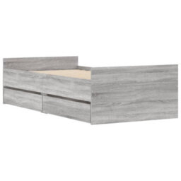 Berkfield Bed Frame With Drawers Without Mattress Grey Sonoma 100X200 Cm - thumbnail 4