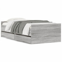 Berkfield Bed Frame With Drawers Without Mattress Grey Sonoma 100X200 Cm - thumbnail 2