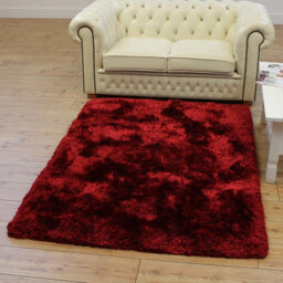 Red Handmade , Luxurious , Modern , Plain , Shaggy , Sparkle Easy To Clean Rug For Living Room, Bedroom - 70Cm X 140Cm - thumbnail 4