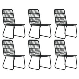 Berkfield 7 Piece Outdoor Dining Set Poly Rattan And Glass - thumbnail 3