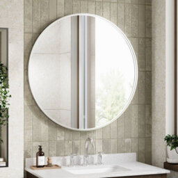 Hudson Reed Mensa Round Led Touch Sensor Inset Framed Mirror With Demister, Chrome, 800 X 800 mm - thumbnail 2