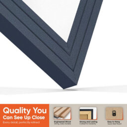 "AK Frames 25X17"" Dark Grey Step Vinyl Record Frame With White Mount For 12 Inch Lp Cover & Disc - Overlapped Design" - thumbnail 3