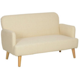 Wyld Haus Zipato Velvet Cream 2-Seater Sofa L130 X D74 X H79Cm With 21Cm Padded Seat And Wooden Legs - thumbnail 2