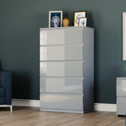 Lassic Vida Designs Glinton 4 Piece Grey Fsc Bedroom Set - (5 Drawer Chest, 3 Door Wardrobe, 2 Drawer Bedside Chest X2) - thumbnail 4