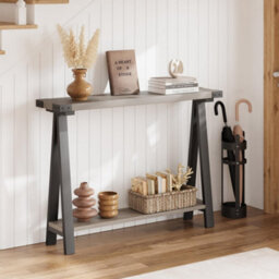 London Boutique Console Table, 2-Tier Slim Entryway Table, Narrow Wood Sofa Tables Behind Couch For Small Spaces 110 X 21 X 80 Cm - thumbnail 8