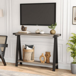 London Boutique Console Table, 2-Tier Slim Entryway Table, Narrow Wood Sofa Tables Behind Couch For Small Spaces 110 X 21 X 80 Cm - thumbnail 9