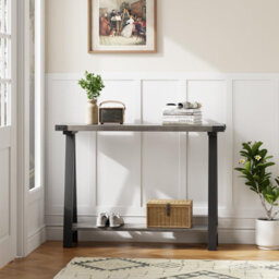London Boutique Console Table, 2-Tier Slim Entryway Table, Narrow Wood Sofa Tables Behind Couch For Small Spaces 110 X 21 X 80 Cm - thumbnail 2